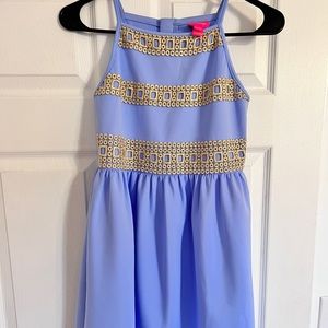 Lilly Pulitzer size 12-14 periwinkle gold dress